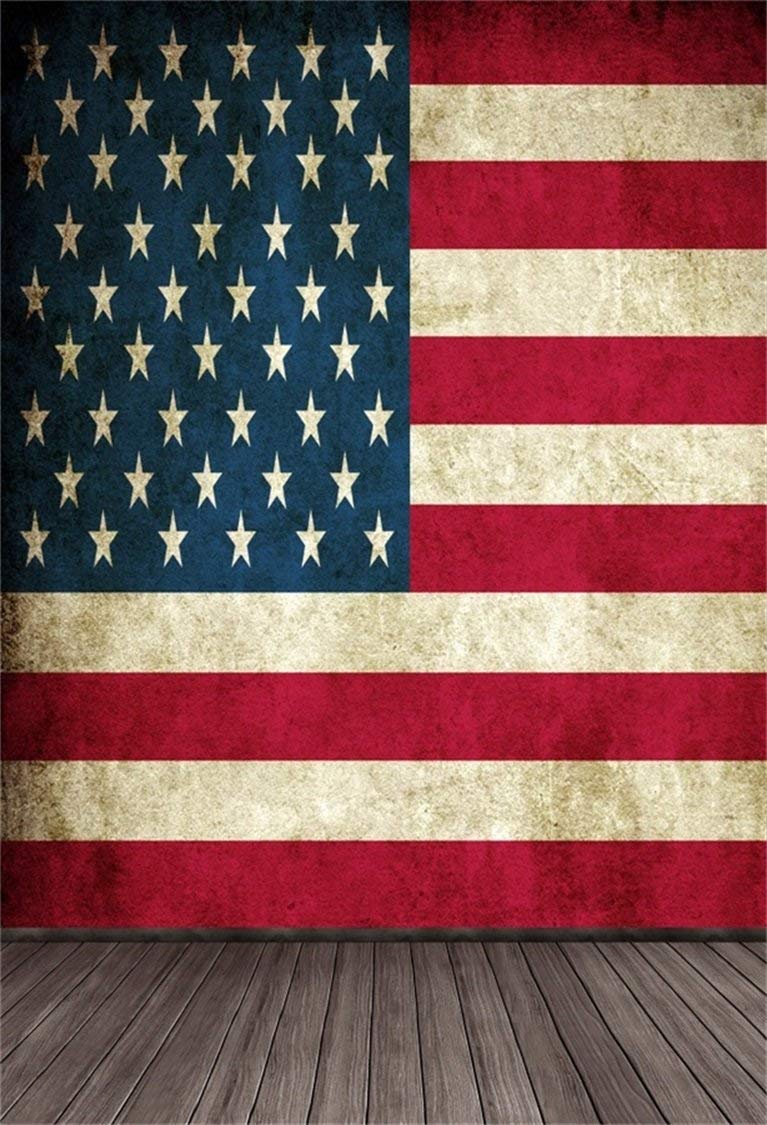 AOFOTO 3x5ft Vintage American Flag Backdrop USA 4th of July Party Decor Old Wooden Floor Photography Background Patriotic Memorial Veterans Day Holiday Kid Boy Baby Portrait Photo Studio Prop Vinyl - Image 3